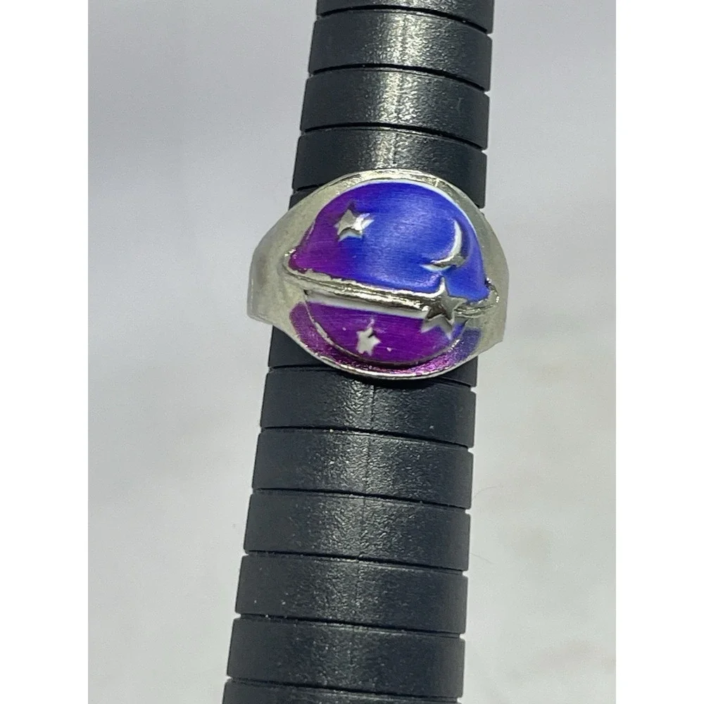 Hot Topic Moon & Stars Ring Size 7 Blue Purple Mystical Women Teens
